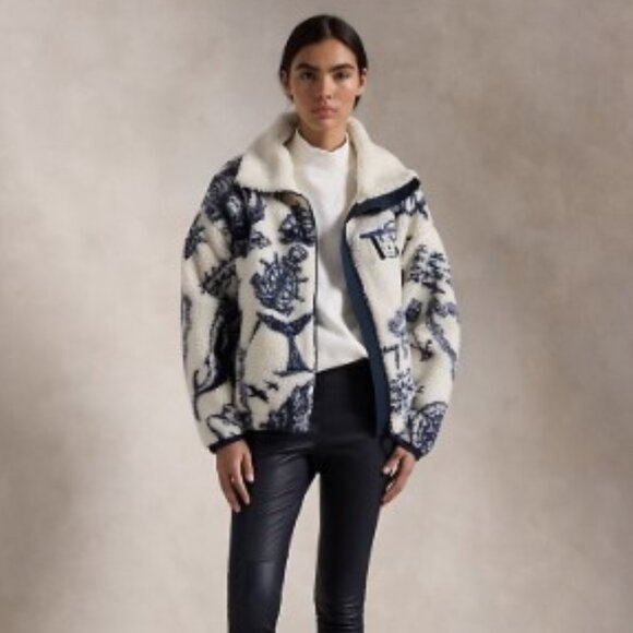 NWOT High-Pile Fleece Graphic Zip Jacket - Picture 5 of 14